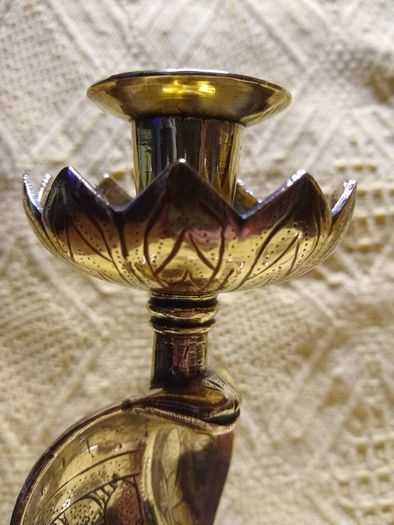 Antique Snake form Candlestick Holders
