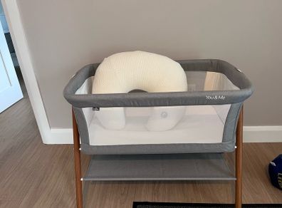Cot,nursing pillow and new sheets
