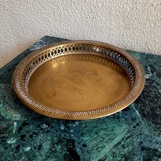 Antique brass tray