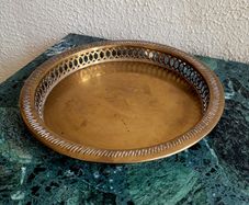 Antique brass tray