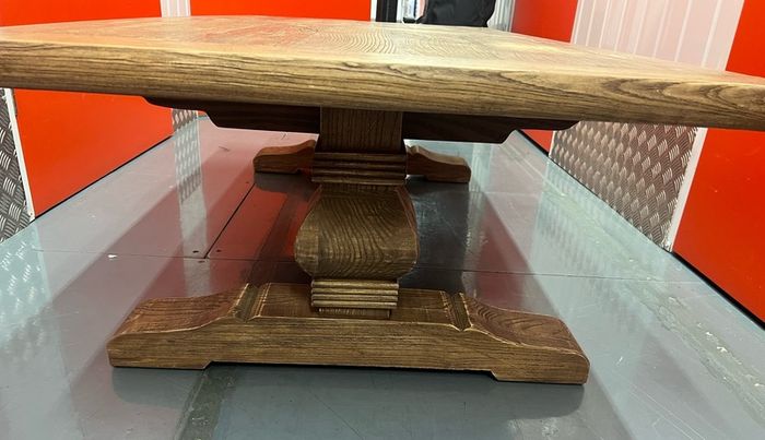 Rustic Solid Wood Trestle Coffee Table