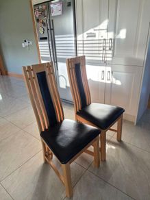 8 solid oak dining chairs