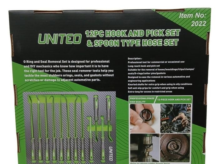 12PC Long Hook And Pick 180mm Tool Set O Ring Seal Removal Set EVA Foam Tray