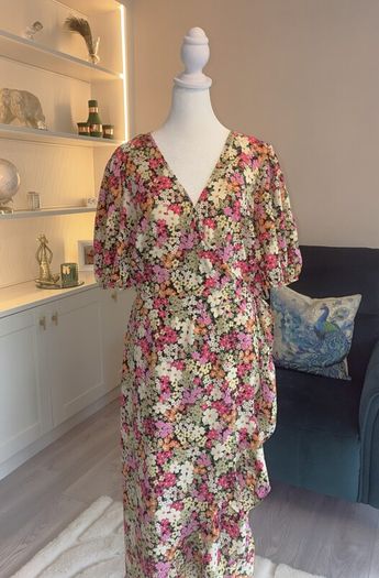Ladies Multi Coloured Faux Wrap Dress from F&F