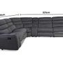Charcoal Corner Recliner Sofa w/ Drink Holder Image 4