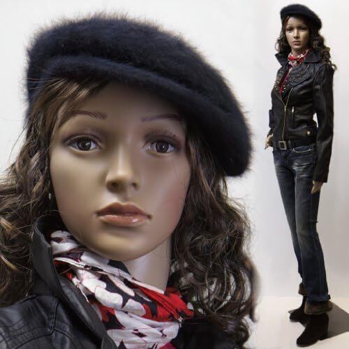 SF-11 Female mannequin full body manikin + 2 free long curly wigs (dark brown and black) +metal stand Head and arms can be rotated Plastic Unbreakable Eco-friendly