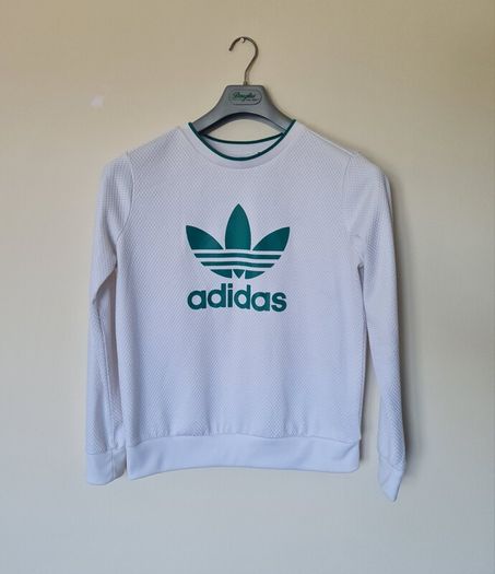 2017 Adidas originals jumper size 14 ptp 21" white polyester in excellent condition