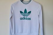 2017 Adidas originals jumper size 14 ptp 21" white polyester in excellent condition