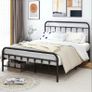 King Size Bed Frame with Headboard and Footboard/Under Bed Storage, Metal Bed Frames King Size Mattress Base No Box Spring Needed, Enhanced Support Noise Free, Black Image 7
