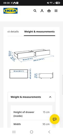 ikea Malm bed storage drawers x 2