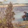Vintage Oil Painting on Board Image 4
