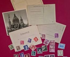 Selection of 3rd reich, stamps/ postcards/propaganda photo, and military feldpost.