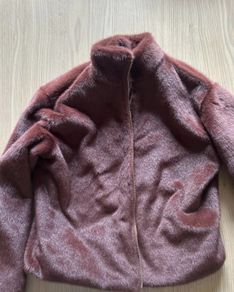 Rust faux fur jacket