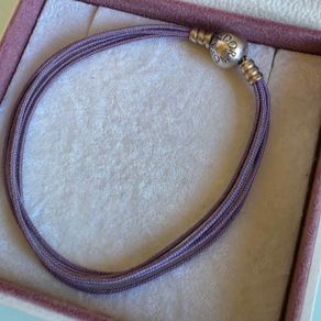 Pandora multi,strand purple/lilac cord bracelet size 19.5cm very good condition