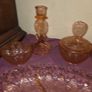 Art Deco Pink Glass Vanity Set Image 2