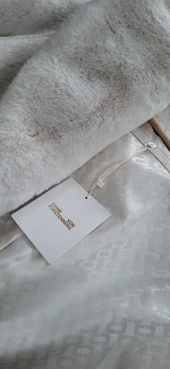 Diane Von Furstenberg White Faux Fur Coat - Sz 12-16UK - Rrp 690 - BNWT