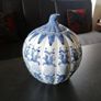Vintage Blue & White Porcelain Pumpkin Image 8