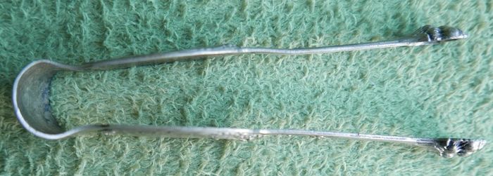 Vintage Sugar Tongs, Sterling Silver  Ornate French Ice Tongs, Antique Sugar Pincers, Tea Serving Tool, Bar Tool - 41g