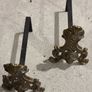 Decorative Brass Fire Irons and a Pair of Fire dogs Image 2