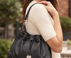 Tod's Italian D-Bag Pebbled Leather Shoulder Drawstring Bag