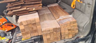 Teak handrail and spindles