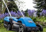 33cm 1200w Corded Electric Lawnmower 230v / 240v lightweight with Roller Mulching, 3 cutting heights, 30L grass bag, Foldable handles