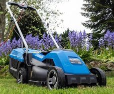 33cm 1200w Corded Electric Lawnmower 230v / 240v lightweight with Roller Mulching, 3 cutting heights, 30L grass bag, Foldable handles