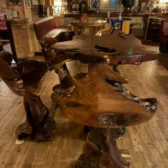 Large hand crafted table and 4 chairs