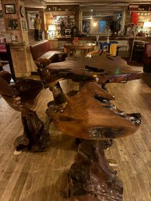 Large hand crafted table and 4 chairs