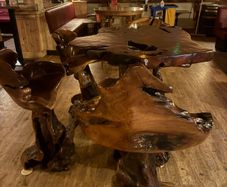 Large hand crafted table and 4 chairs