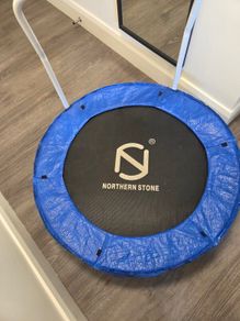 Northern Stone 36-Inch Folding Mini Fitness Trampoline Aerobic Exercise Rebounder with Handle   The 36" foldable trampoline