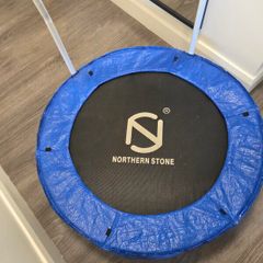 Northern Stone 36-Inch Folding Mini Fitness Trampoline Aerobic Exercise Rebounder with Handle   The 36" foldable trampoline