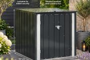 Lockable Steel Garden Storage Box  Black Outdoor Storage with Deadbolt Lock