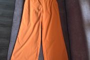 Orange Pull On Wide Leg Trousers size L