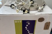 Pendant light silver with white glass