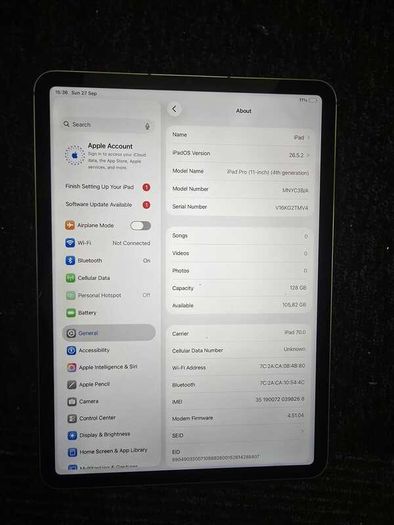 Apple iPad Pro 11-inch 4th Gen 128GB - Wi-Fi + Cellular