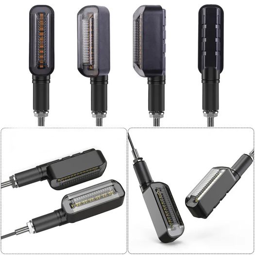 LED Turn Signal Light Motorcycle Stop Signals DRL Flowing Water Flasher 2 In 1 Blinker Tail Lamp Universal M10 Brake Light