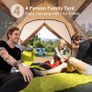 Camping Tent, Pop up Tent 4 Person Family Dome Tent Waterproof Windproof with 2 Mesh Doors, 2 Mesh Windows, Roof Skylights, 2 in 1 Double Layers, Storage Bag for Camping Hiking Backpacking (FREE POSTAGE) Image 3