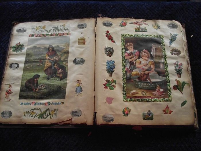Victorian/Edwardian Album of colourful scraps - Circa 1890's/1900's