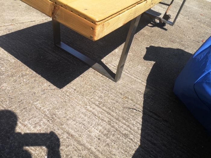 Heavy duty table was used in a sign design factory