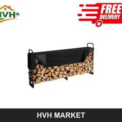 2.4m Firewood Rack with Waterproof Cover