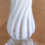 Vintage Opalique Glass Candlestick/Carisma Cologne Bottle Avon Empty Bottle 9.5" Image 2
