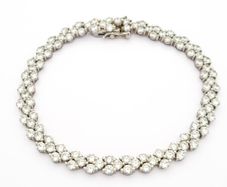 Signed Thai Silver Cubic Zirconia Tennis Bracelet