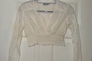 Eight Paris Broderie Anglaise Crop Top in White - size small