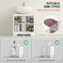 Under Sink Bathroom Cabinet with 2 Arch Doors - White Image 3