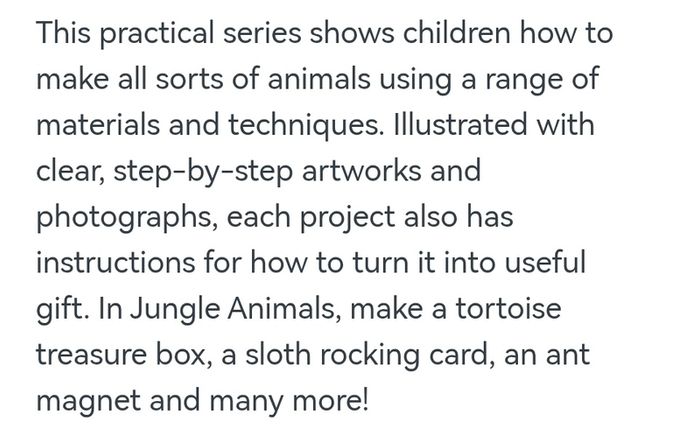 New "Make Jungle Animals" Art & Craft Book
