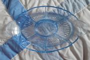 Vintage - Blue Glass - Divided Dish