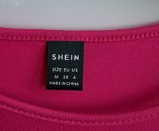 SHEIN Hot Pink Mesh Insert Long Sleeve Top - Size M
