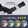 SALE | Telescope for Astronomy, 200X Pro 400/70 FMC Glass Optical Refractor Telescopes, With Adjustable Tripod Phone Adapter Barlow Lens Moon Filters Carrying Bag for Kids Adult Beginners Image 3