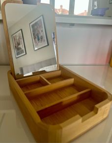 Bamboo Storage Box with Mirror